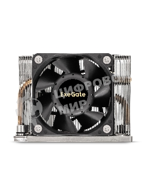 Кулер для процессора ExeGate ESNK-P0068AP4.PWM.2U.3647.Cu серебристый/черный, 60 мм, алюминий/медь, 6800 об/мин, 52 дБ, 4 pin, 205 Вт, 64.5 мм