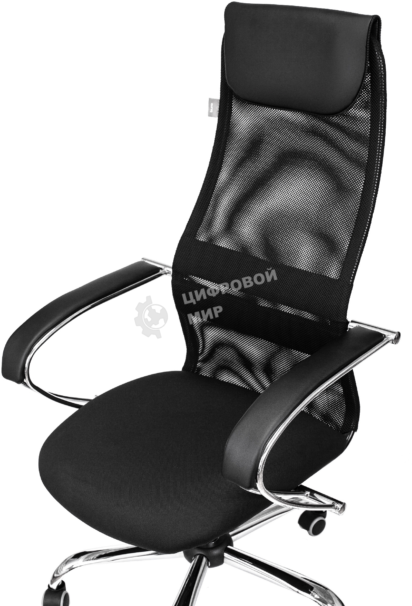 Кресло руководителя Бюрократ CH-607SL TW-01 Neo Black черный, сетка/ткань с подголов. на колес. металл хром