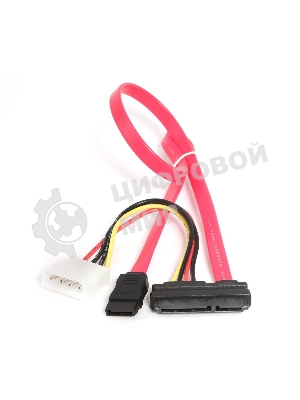 Кабель Combo SATA Cablexpert CC-SATA-C1-N, Molex 4pin(M)+Sata 7pin(M)/Sata 15pin+7pin(F), медн.проводник, пакет