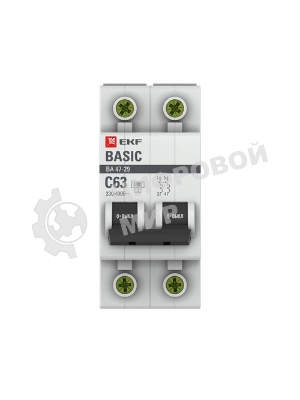 Выключатель автоматический EKF mcb4729-2-63C 2P 63А (C) 4,5кА ВА 47-29 Basic
