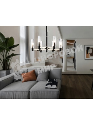 Люстра Ambrella light LH55501/6 SN/BK/CL сатин никель/черный/прозрачный E14*6 max 40W D570*760