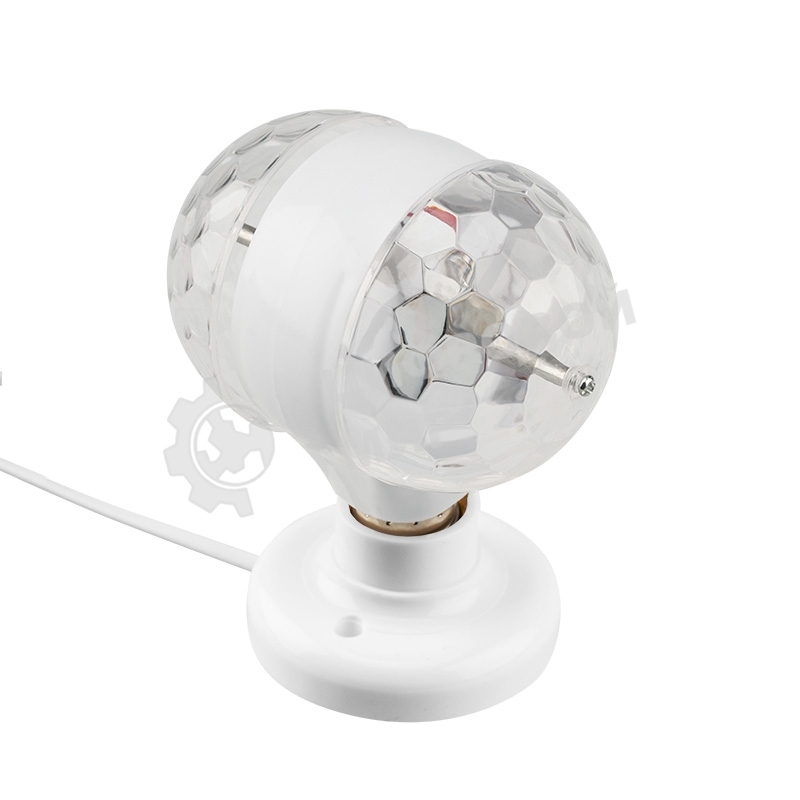 Диско-лампа светодиодная двойная Е27, подставка с цоколем Е27 в комплекте, 230 В