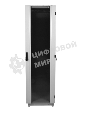 Шкаф телекоммуникационный напольный 42U (600x1000) дверь стекло (3 места), черный