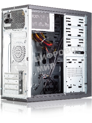 Компьютерный корпус с блоком питания 450Вт. Сase Forza mATX, 450W, 2xUSB 3.0, Black, w/o FAN, 12 см fan PSU, power cord