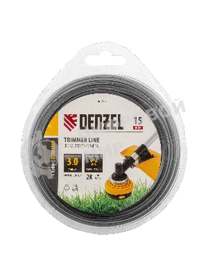 Леска для триммера Denzel двухкомпонентная звезда, 3,0мм х 15м, блистер EXTRA CORD