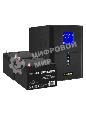 Комплект Источник бесперебойного питания EX295989RUS + батарея 26Aч EX282970RUS 2шт (инвертор, синус, для котла) ExeGate SineTower SZ-2000.LCD.AVR.3SH.1C13.USB 2000VA/1600W, чистый синусоида, LCD дисплей, AVR, 3*Schuko+1*C13, USB, линейно-интерактивный, черный + батарея ExeGate DT 1226 (12В, 26А·ч) 2шт