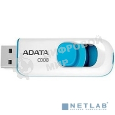 Флешка USB ADATA C008 (AC008-16G-RWE), 16Gb, USB 2.0, R/W 15/5, белый/синий