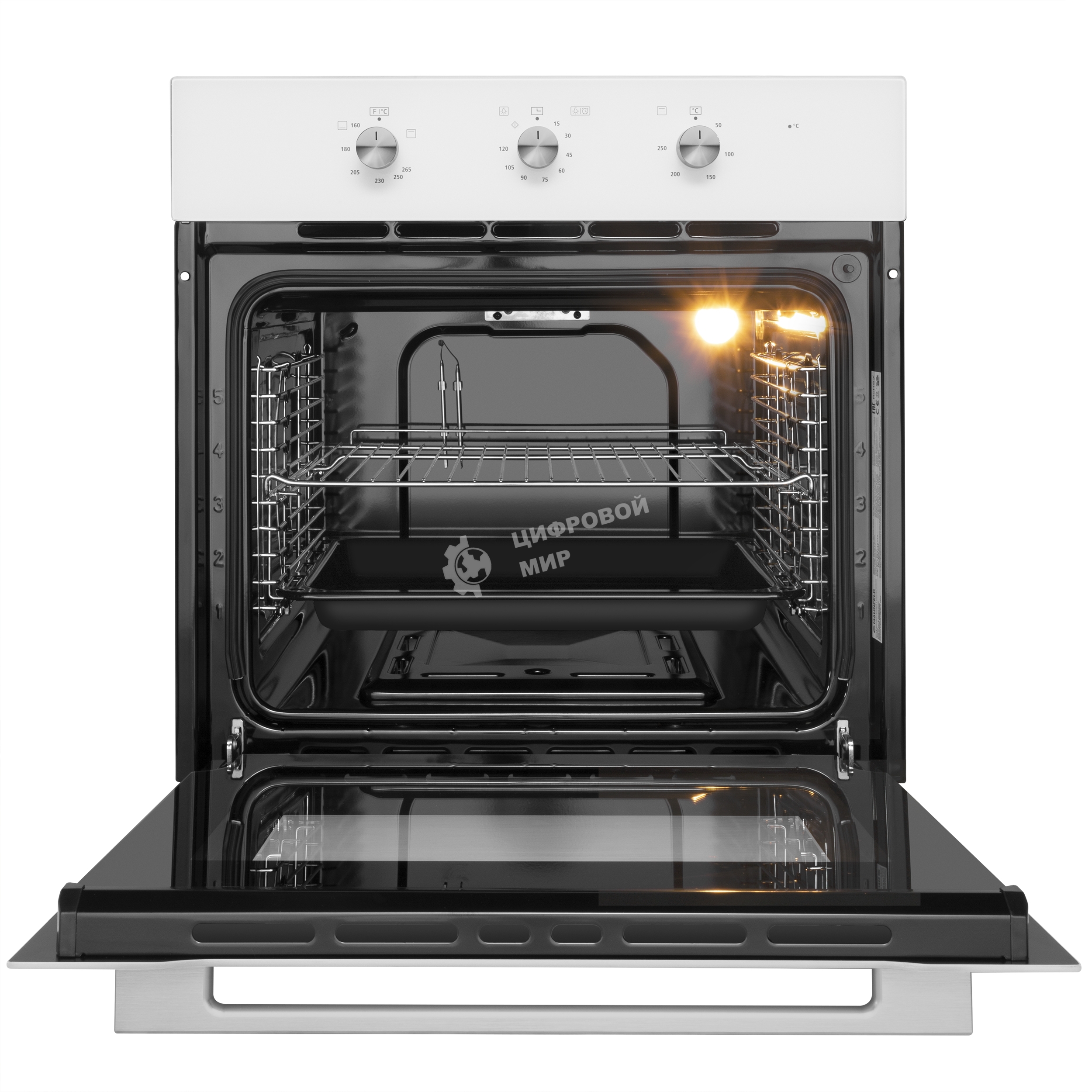 Шкаф духовой газовый с электрическим грилем Maunfeld MOGS703W, встраиваемый