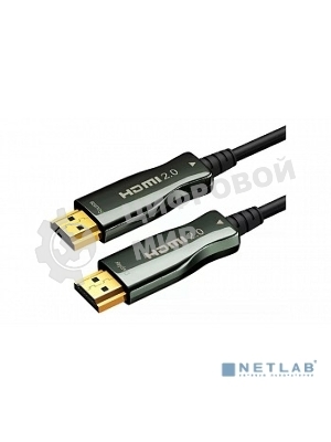 Кабель HDMI AOC-HM-HM-50M Wize, оптический, 50 м, 4K/60HZ, v.2.0, ARC, 19M/19M, черный, коробка