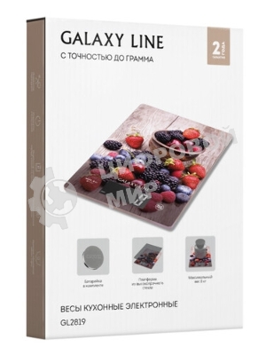 Весы кухонные Galaxy Line GL 2819, стекло, платформа из высокопрочного стекла, максимальный вес 8 кг