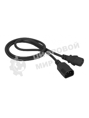 Шнур питания Lanmaster C13-C14, 3х0.75, 220В, 10А, черный, 1.5 метра