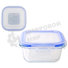 Контейнер из жаропрочного стекла с крышкой из поастика, 0,8 л, CRISTALLINO, tm Mallony