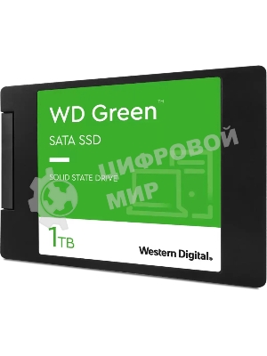 Накопитель SSD WD Green WDS100T3G0A, 1000Gb, SATA III, 2.5