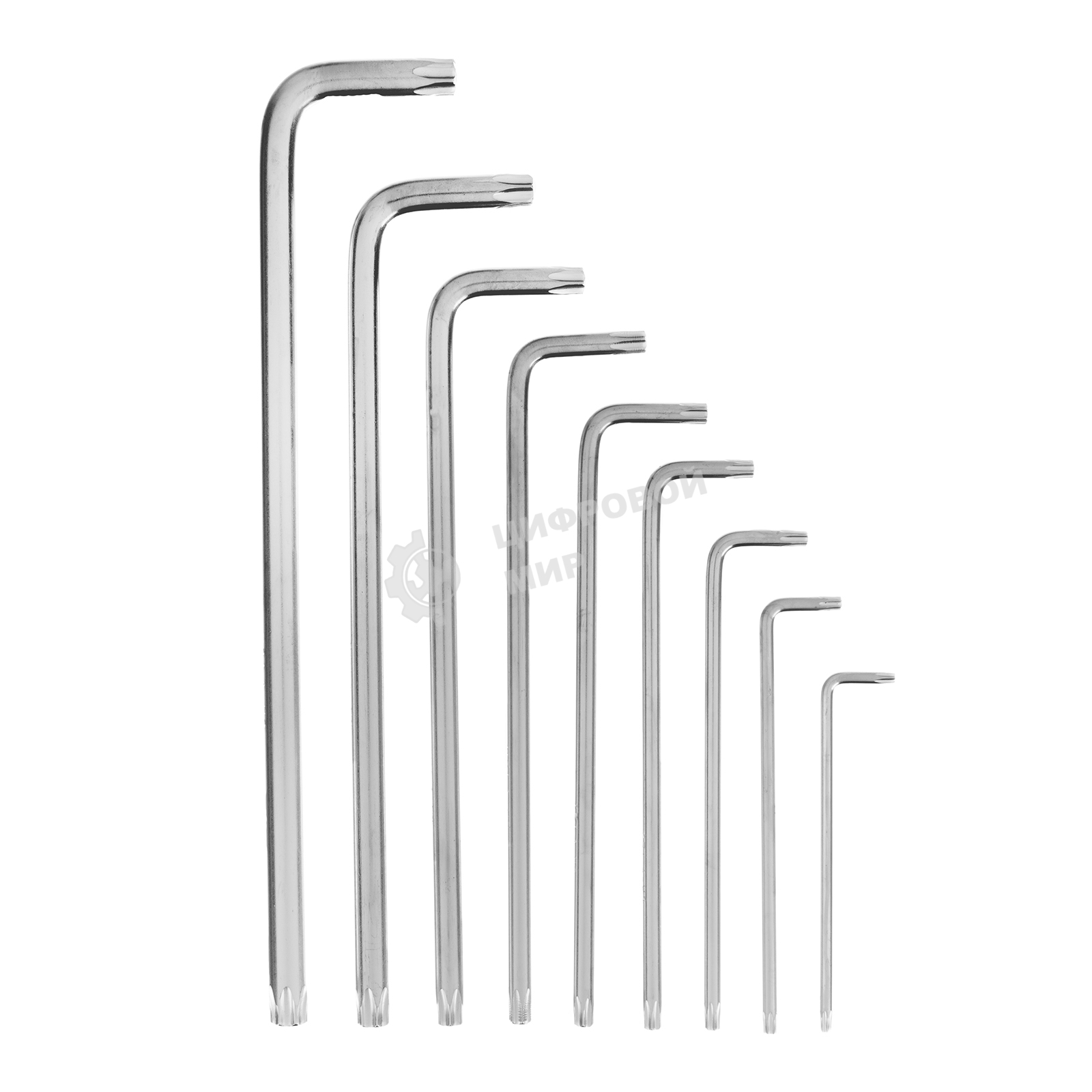 Набор ключей Matrix имбусовых torx 9шт: t10-t50 crv экстра-длин сатин.