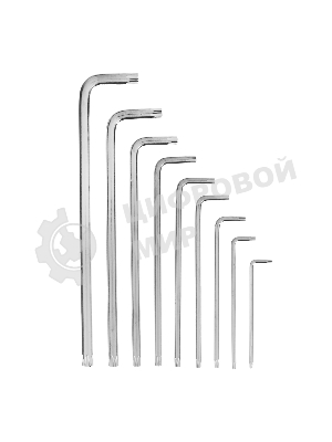 Набор ключей Matrix имбусовых torx 9шт: t10-t50 crv экстра-длин сатин.