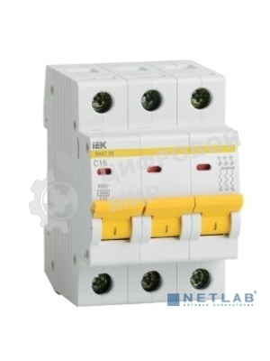 Выключатель автоматический модульный 3п D 63А 4.5кА ВА47-29 IEK MVA20-3-063-D