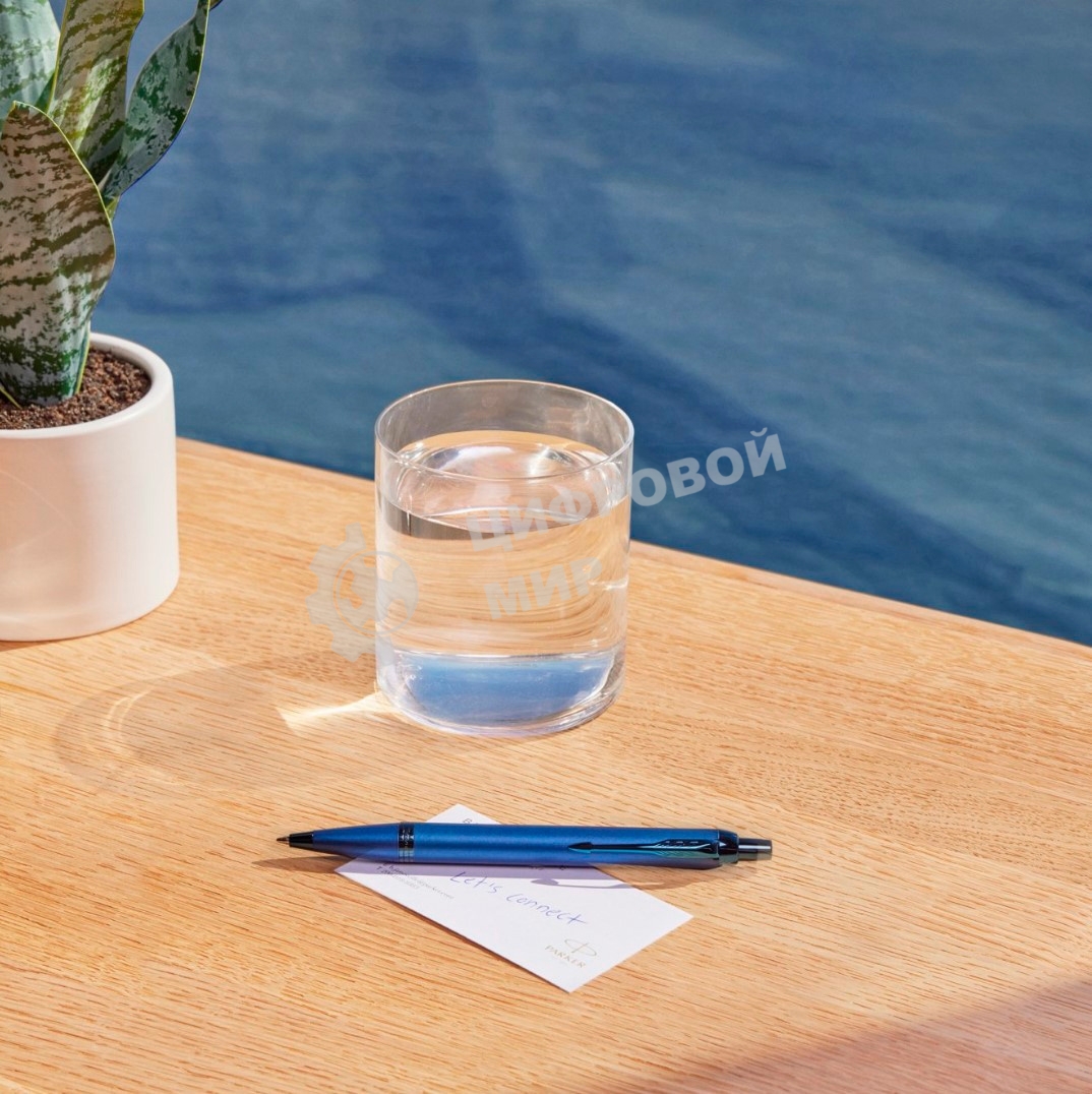 Ручка шариковая Parker IM Monochrome K328 (CW2172966) Blue PVD, M, синие чернила, подарочная коробка