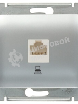 Механизм розетки комп. 1-м СП Glossa RJ45 CAT.5E алюм. SchE GSL000381K