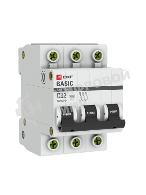 Выключатель автоматический EKF mcb4729-3-32C 3P 32А (C) 4,5кА ВА 47-29 Basic