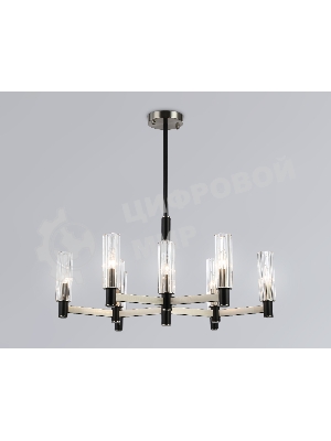 Люстра Ambrella light LH55503/9 SN/BK/CL сатин никель/черный/прозрачный E14*9 max 40W D760*760