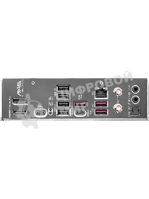 Материнская плата MSI MAG B860M MORTAR WIFI, LGA 1851, Intel B860, 4xDDR5 (до 256 ГБ), 4xSATA, 3xM.2 (1xPCIe 5.0, 2xPCIe 4.0), 1xPCIe 5.0 x16, 1xPCIe 4.0 x4, 1xHDMI, 1xDP, 1x5Gb LAN, Wi-Fi 7, Bluetooth 5.4, 1xUSB-C 40Gbps (Thunderbolt 4), 1xUSB-C 10Gbps, 3xUSB-A 10Gbps, 4xUSB-A 2.0, 3x3.5 мм + S/PDIF оптический, 7.1, чёрный, mATX