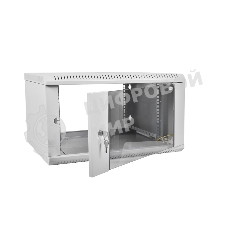 Шкаф телеком. настенный разборный 15U (600х650) дверь стекло, серый RAL 7035