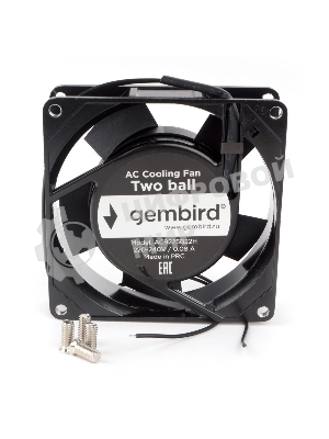 Вентилятор для корпуса Gembird черный, 92 мм, 2400 об/мин, 31.5 дБ, 2 pin