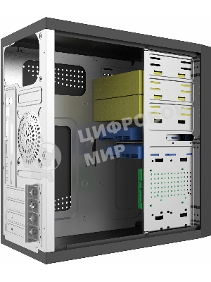 Компьютерный корпус с блоком питания 450Вт. Сase Forza mATX, 450W, 2xUSB 3.0, Black, w/o FAN, 12 см fan PSU, power cord