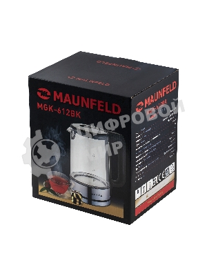Чайник электрический Maunfeld MGK-612BK, 1.7л, стекло/металл