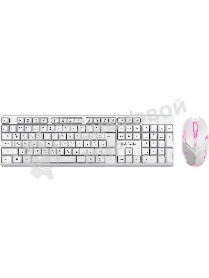 Комплект клавиатура+мышь Defender Motion C-977 проводной, USB, 1600 DPI, белый