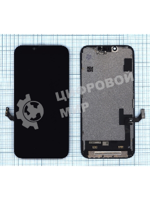 Дисплей Amperin для Apple iPhone 14 в сборе с тачскрином (Soft Oled), черный