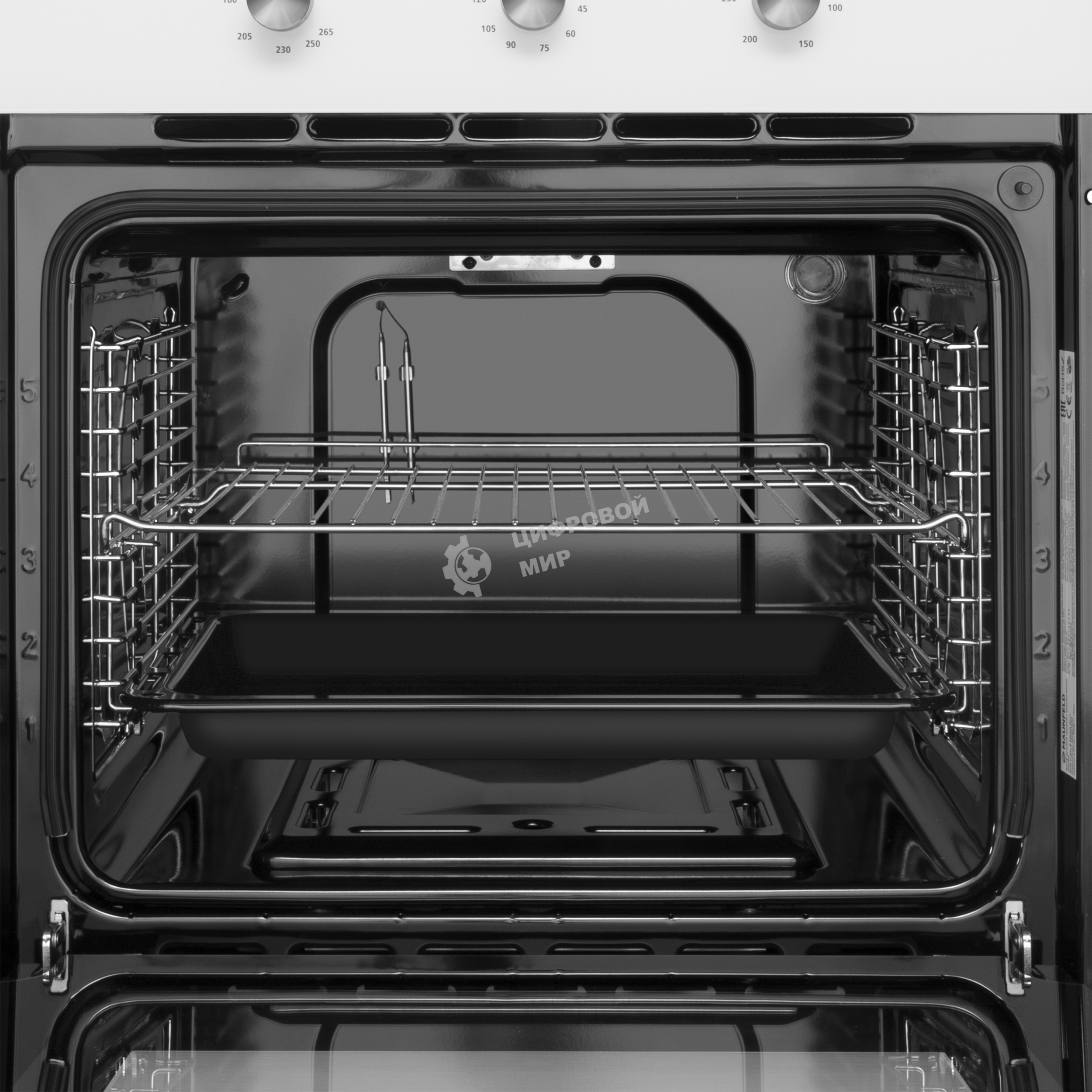 Шкаф духовой газовый с электрическим грилем Maunfeld MOGS703W, встраиваемый