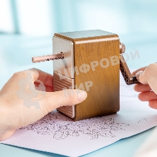 Точилка для карандашей механическая Deli 71160Brown, 1 отверстие, пластик, коричневый