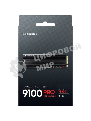 Накопитель SSD 4Tb Samsung 9100 PRO, M.2, PCI-E 5.0 x4, TLC 3D NAND R/W - 14800/13400 Mb/s с радиатором