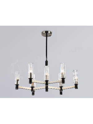 Люстра Ambrella light LH55503/9 SN/BK/CL сатин никель/черный/прозрачный E14*9 max 40W D760*760