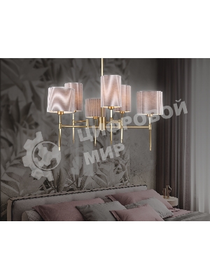 Люстра Ambrella light LH72381/6 BS/GR латунь/серый E14*6 max 40W D690*705