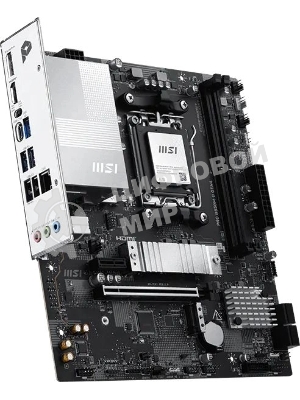 Материнская плата MSI PRO B850M-B GEN4, AM5, AMD B850, 2xDDR5 (до 128 ГБ), 4xSATA, 2xM.2 (1xPCIe 5.0, 1xPCIe 4.0), 1xPCIe 4.0 x16, 1xPCIe x1, 1xHDMI, 1xDP, 1x2.5Gb LAN, 1xUSB-C 5Gbps, 3xUSB-A 5Gbps, 2xUSB-A 2.0, 3x3.5 мм, 7.1, чёрный/серебристый, mATX