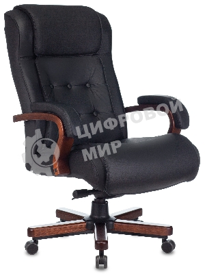 Кресло Бюрократ T-9926WALNUT черный, кожа