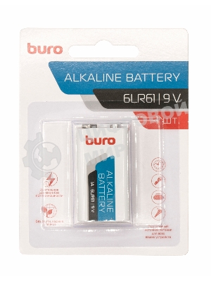 Батарея Buro Alkaline 6LR61 9V (1шт) блистер