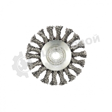 Щетка Matrix для УШМ, 100 мм, М14, Тарелка, крученая проволока 0,5 мм