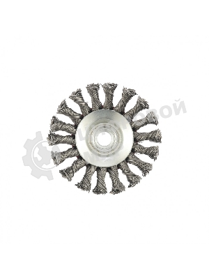 Щетка Matrix для УШМ, 100 мм, М14, Тарелка, крученая проволока 0,5 мм