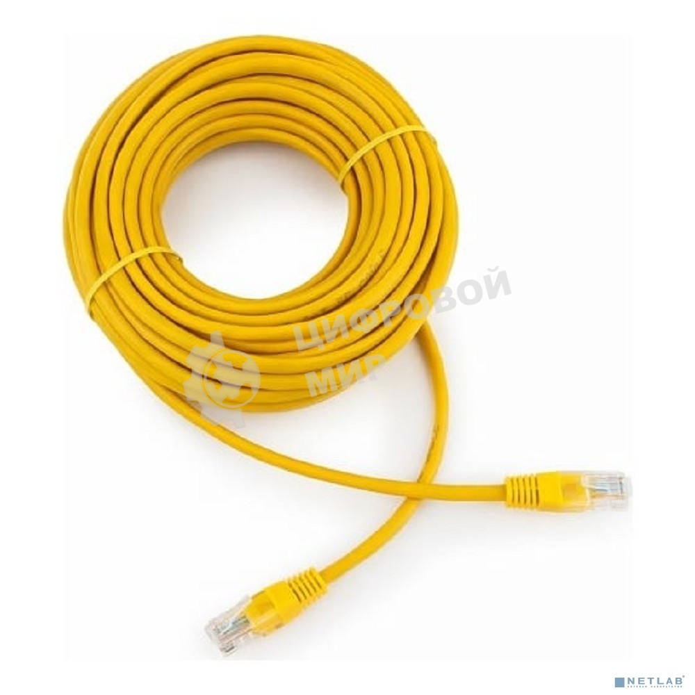 Патч-корд UTP Cablexpert PP12-10M/Y cat.5e, 10м, литой, многожильный, желтый