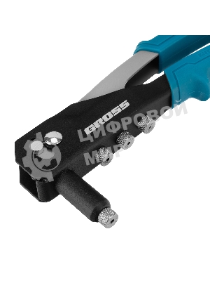 Заклепочник ручной Gross 260 мм, заклепки 2,4-3,2-4,0-4,8 мм