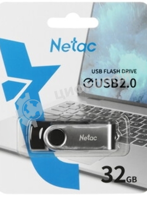 Флешка USB Netac U505 (NT03U505N-032G-20BK), 32Gb, USB 2.0, R/W 70/30, черный/серебристый
