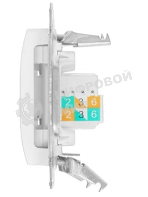 Механизм розетки комп. 2-м Glossa RJ45+RJ45 кат. 5е белый SchE GSL000185KK