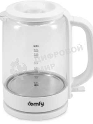 Чайник электрический Domfy DSW-EK304 1.7л. 2200Вт белый (корпус: стекло)