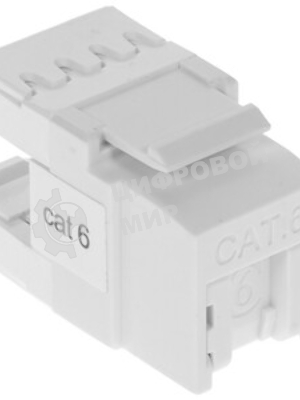Модуль Keystone, RJ45, неэкранированный, кат.6, со встроенной шторкой, 180 градусов, белый