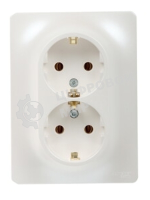 Systeme Electric Glossa Перламутр Розетка 2-ая с/з , 16А (в сборе)