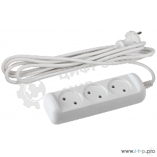 Удлинитель ЭРА 3 гнезда 1,5 м б/з 10А U-3-1,5m ПВС