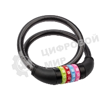 Тросовый кодовый замок взломостойкий для велосипедов и колясок Четыре сезона 65 см черный 79-0266